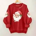thumbnail image 2 of Lorytime Sweatshirt for Women Crewneck Christmas Santa Claus Print Shirt Long Sleeve Pullover Tops for Festive, 2 of 4