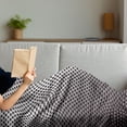 thumbnail image 3 of Grey Soft Flannel Fleece Throw Blanket, Cool Background with Square Shaped Grid Speaker Featured Industrial Iron Design Print, Cozy Plush for Indoor and Outdoor Use, 60" x 80", Grey, by Ambesonne, 3 of 5