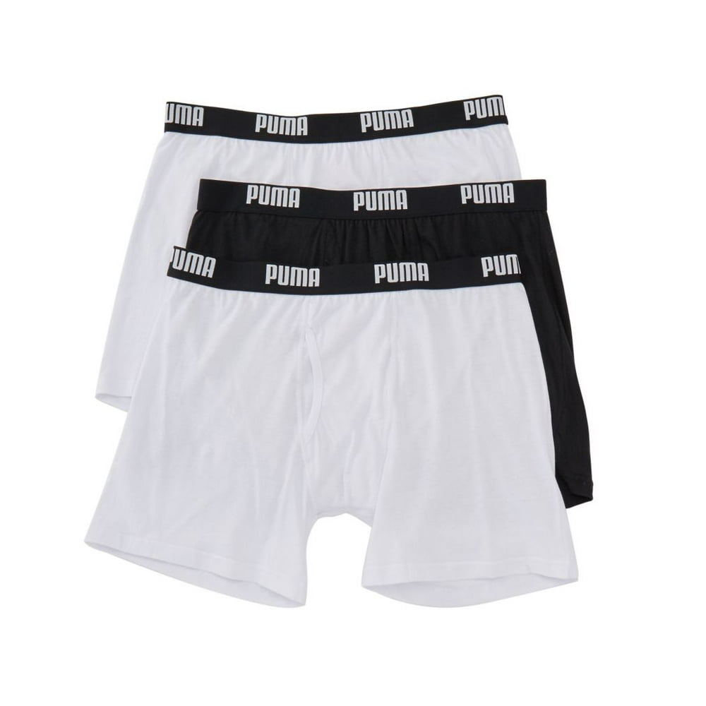 PUMA Puma Men's White Cotton Moisture Wicking 3Pack Boxer Briefs