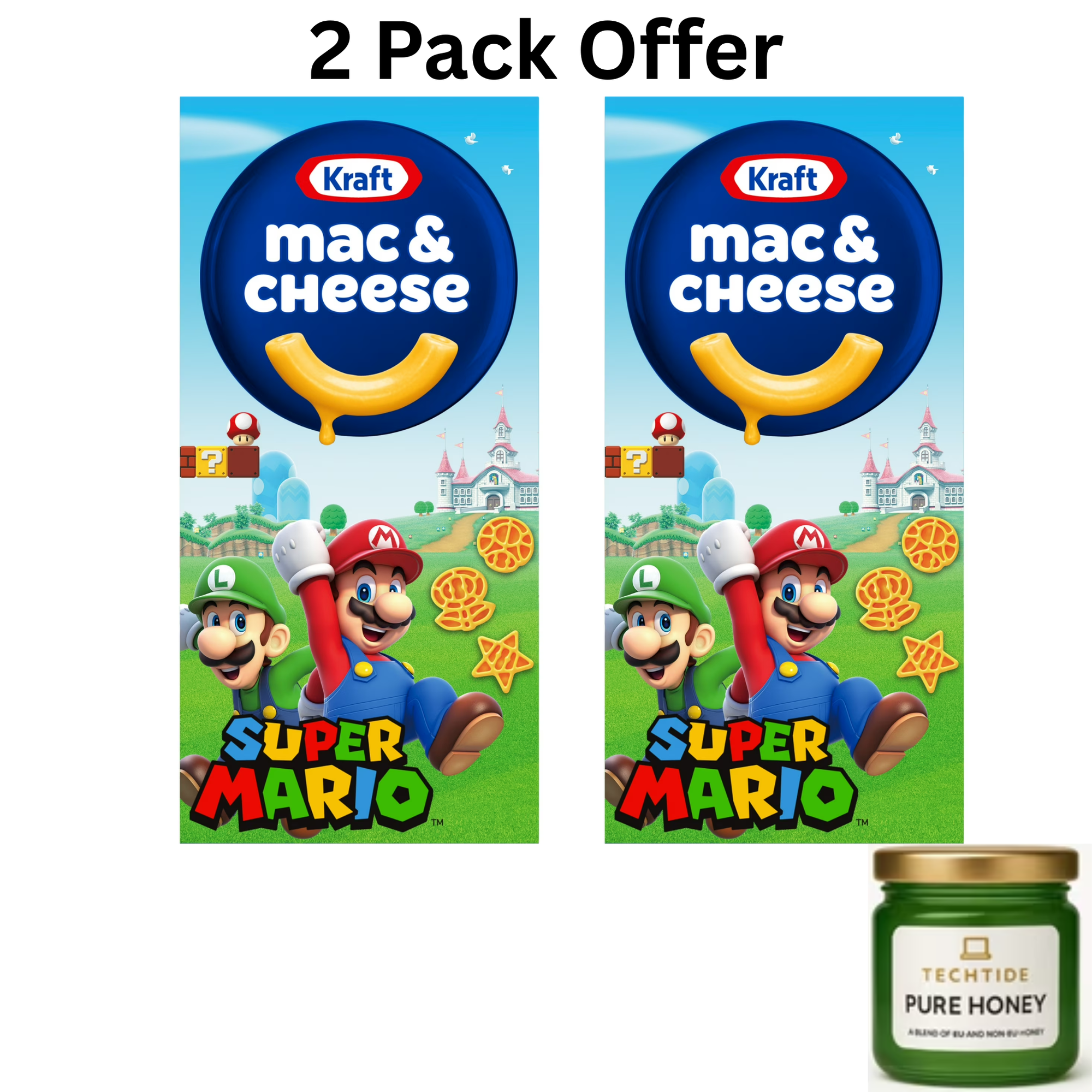 Kraft Mac and Cheese with Super Mario Power-Up Pasta Shapes, 1 Box, for Easy Dinner or Dinner Sides, Original Flavor, No Artificial Flavors, Preservatives or Dyes, 5.5 oz Box