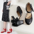 thumbnail image 4 of SACFOF Women's Mary Jane Heels with Bow Retro Closed Round Toe Pumps Sweet Ankle Strap Low Block Heels Chic Bowtie Vintage Dress Wedding Party Office Daily Shoes, 4 of 6