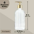 thumbnail image 4 of Refillable Gold Soap Dispenser Set with Pump for Bathroom, Kitchen (6 Pack), 4 of 10