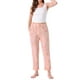 thumbnail image 2 of Pantalones de pijama de algodón a cuadros para mujer con cintura elástica y bolsillo, pantalones de lounge largos M en rosa, 2 of 6