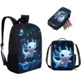 thumbnail image 2 of Adjustable Strap School Backpack 3 Piece/Set Bookbags with Lunch Pouch Pencil Case Swing Panda Designer Knapsack, 2 of 7