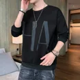 thumbnail image 3 of Sudadera para hombre, sin capucha, ropa masculina, top estampado azul, jersey con letras, moda Harajuku, nueva, sudadera de una pieza, algodón, tallas S, 3 of 5