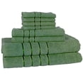 thumbnail image 3 of Lavish Home 8 Piece 100% Cotton Plush Bath Towel Set - Green, 3 of 5