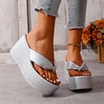 thumbnail image 2 of Lenago Sandals Women Casual Summer Solid Color Thong Comfortable Outdoor Wear Stylish Flat Slippers 40, 2 of 9