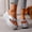Silver, variant on Women's Metallic Wedge Flip Flops Glamorous Thong Sandals for Summer Parties and Vacation Silver 9