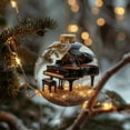 thumbnail image 2 of Christmas Tree Ornament Musical Note Acrylic Decoration With Satin Hanging Ribbon 1 pc, 2 of 6