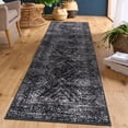 thumbnail image 3 of Gaderth 2x6 Kitchen Runner Rug, Non Slip Washable Rug for Bedroom, Modern Geometric Distressed Diamond Farmhouse Carpet, Low Pile Soft Stain Resistant Floor Rug for Office Nursery, 3 of 10