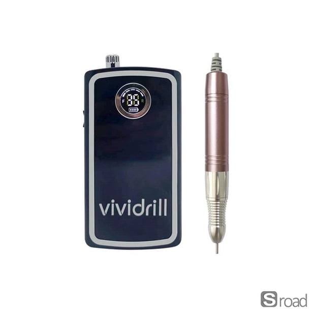 Vividrill CLA 203, Pulidor Eléctrico Portátil Recargable Para Uñas Y Pies, Con Velocidad De Hasta 35.000 Revoluciones Por Minuto, Incluye Set De Mango Para Manicura Y Pulido De Pies