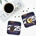 thumbnail image 4 of Yiaed 2025 Happy New Year 4 Print Leather Coasters for Drinks - Cup Coasters Coffee Table Kitchen Table Bar, Home & Office Gifts Handmade Drink Coasters-Square, 4 of 6