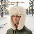thumbnail image 3 of Gorro cálido de soldado ruso, gorro de esquí de invierno de trampero para mujeres y hombres, resistente al viento, gorro de cazador de trampero con pelo para piloto de invierno al aire libre, 3 of 6