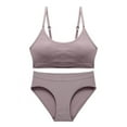 thumbnail image 3 of Bra and Panty Sets for Women Crop Top and Ribbed Panties Set Fitness Sports Push up Ladies Underwear, 3 of 4