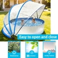 thumbnail image 3 of 16FT Retractable Pool Cover with Fiberglass Poles, Transparent PVC Film Pool Enclosure, Outdoor Pool Fence for Above-Ground Pools, Quick Installation, Solar Heating & Debris Protection, 3 of 7
