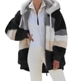 thumbnail image 1 of Chaqueta polar con capucha para mujer, sudadera con capucha de felpa de peluche, abrigo cálido de otoño e invierno, elegante abrigo de piel con cremallera, chaqueta de felpa con bolsillos, 1 of 5