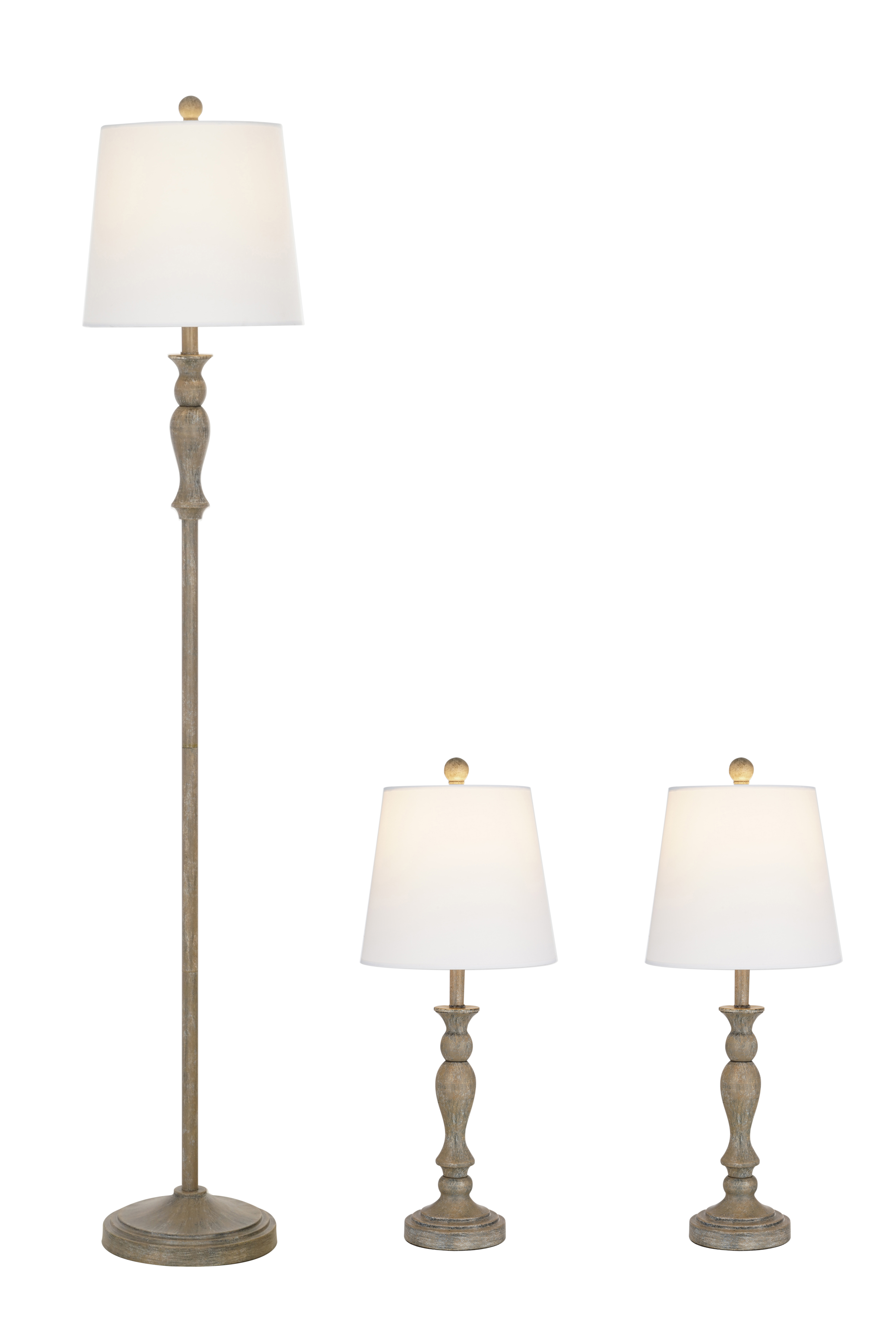Better Homes & Gardens Modern Farmhouse 3-Pack Table and Floor Lamp Set, Wood Finish - image 2 of 4