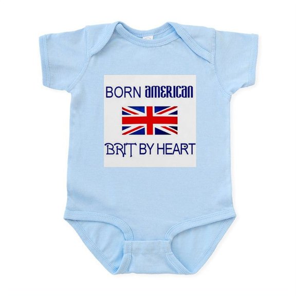 CafePress - Born American, British By Hea Infant Creeper - Baby Light Bodysuit, Size Newborn - 24 Months