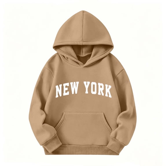Amidoa Girls Graphic Hoodie Pullover Hooded Sweatshirt Fleece Oversized Kids Cute Hoodies With Pocket Khaki Size 10-11Years