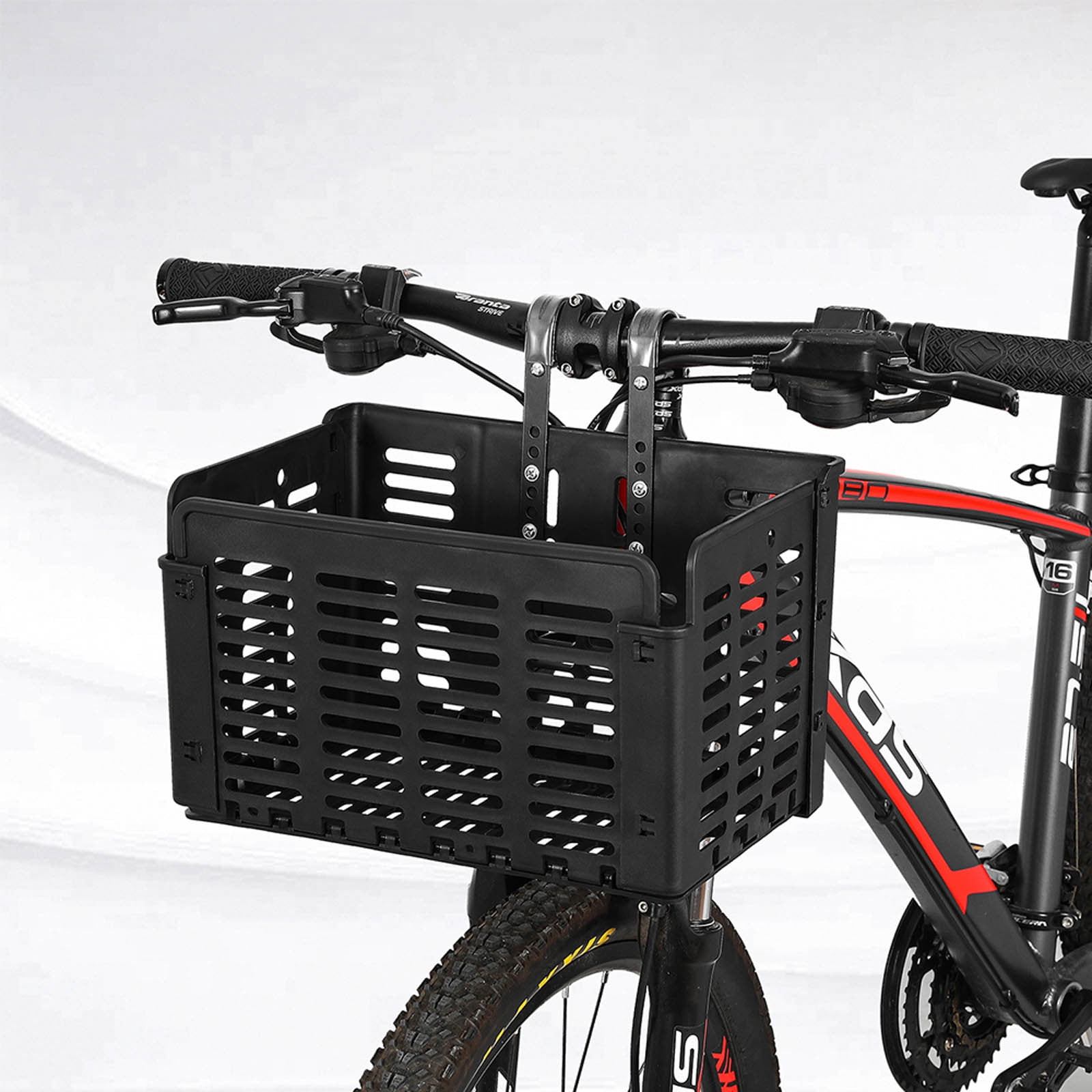 Foldable Bike Basket, Quick Dismantling Multifunctional Basket 31.5x22.5x20.5cm, Polypropylene Front Cargo Basket