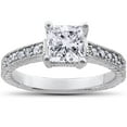 thumbnail image 1 of Bague Vintage Pavée de Diamants 1 1/4 Ct en Or Blanc 14 K, 1 of 4