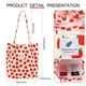 thumbnail image 4 of Bolso de mano Ayieyill Corduroy para mujer de lona con hombros B-Strawberry, 4 of 6