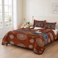 thumbnail image 2 of Quilts Twin XL Size Bedding Set, Southwest Tribal Lightweight Quilted Comforter, Vintage Rustic Fish Motifs Wooden Texture Soft Bedspread Coverlet with Pillow Covers for All Season, 68" x 98", 2 of 9