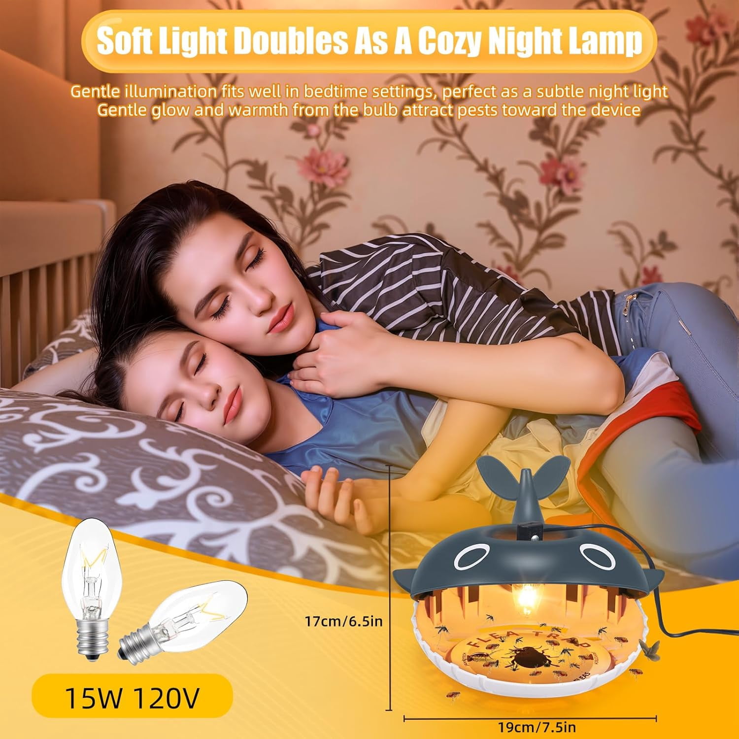 Jinyi 4 Packs Flea Traps for Inside Your Home, Flea Trap Carpet Insect Killer Pest Control Trapper with 16 Sticky Pads