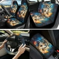 thumbnail image 2 of Jeiento Wolf 13 Pcs Auto Seat Cover Sets Steering Wheel Cover Galaxy Sky Seatbelt Pad Universal Armrest Cover Pad Cup Holders Keychain for SUV Van Sedan Fit for Most Cars SUV Van Sedan Truck, 2 of 8