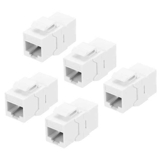 5 Pack Cat 6A Ethernet Coupler, RJ45 Cat6A Coupler Jacks Female to Female Ethernet Adapter, White