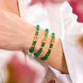 thumbnail image 2 of Mini Pixiu Feng Shui Bracelet | EARTH Element | Green Agate x 18k Gold, 2 of 16
