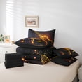 thumbnail image 5 of Electric Guitar Bed in a Bag King 7 Pieces,Golden Music Notes Comforter Set Reversible Musical Stringed Instruments Design,Soft Breathable Bedding Sets with Comforter,Sheets,Pillowcases & Shams, 5 of 5