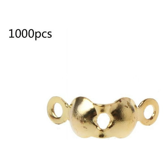 AOOOWER 1000Pcs Clamshell Bead Tips Knot Covers Double Closed Loops DIY Jewelry Findings