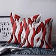 thumbnail image 2 of 24x24 Pillow Covers Set of 2, Red White Moire Throw Pillow Covers Decorative Couch Cushion Case, Modern Abstract Art Microfiber Square Pillowcases for Bedroom Car Living Room, 2 of 7