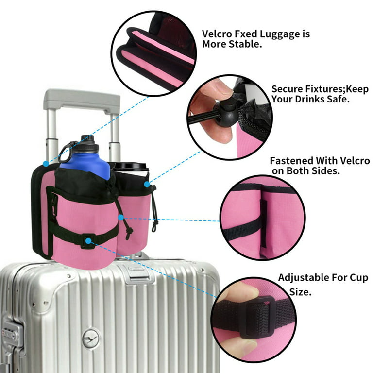 Luggage Cup Holder Travel Drink Bag Hand Drink Caddy 2 Coffee Mugs