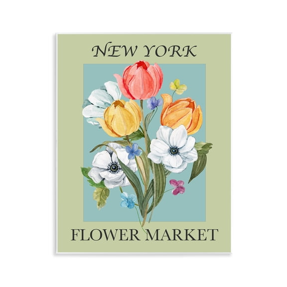 Stupell Industries New York Flower Market Botanical & Floral Painting Unframed Art Print Wall Art, 11 x 14