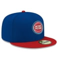 thumbnail image 3 of Men's New Era Blue Detroit Pistons Official Team Color 2Tone 59FIFTY Fitted Hat, 3 of 5