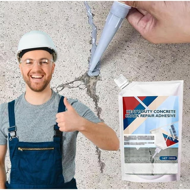 Adhesivo de reparación de grietas de concreto Sellador impermeable de alta resistencia | Fórmula flexible de alta resistencia | Ajuste rápido para uso en interiores y exteriores | Aplicador de