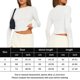 thumbnail image 2 of Top De Manga Larga Señoras Bodycon Top Ombligo expuesto Cuello redondo Slim Fit Estilo sexy Traje de calle Kuymtek M Blanco para Mujer, 2 of 6