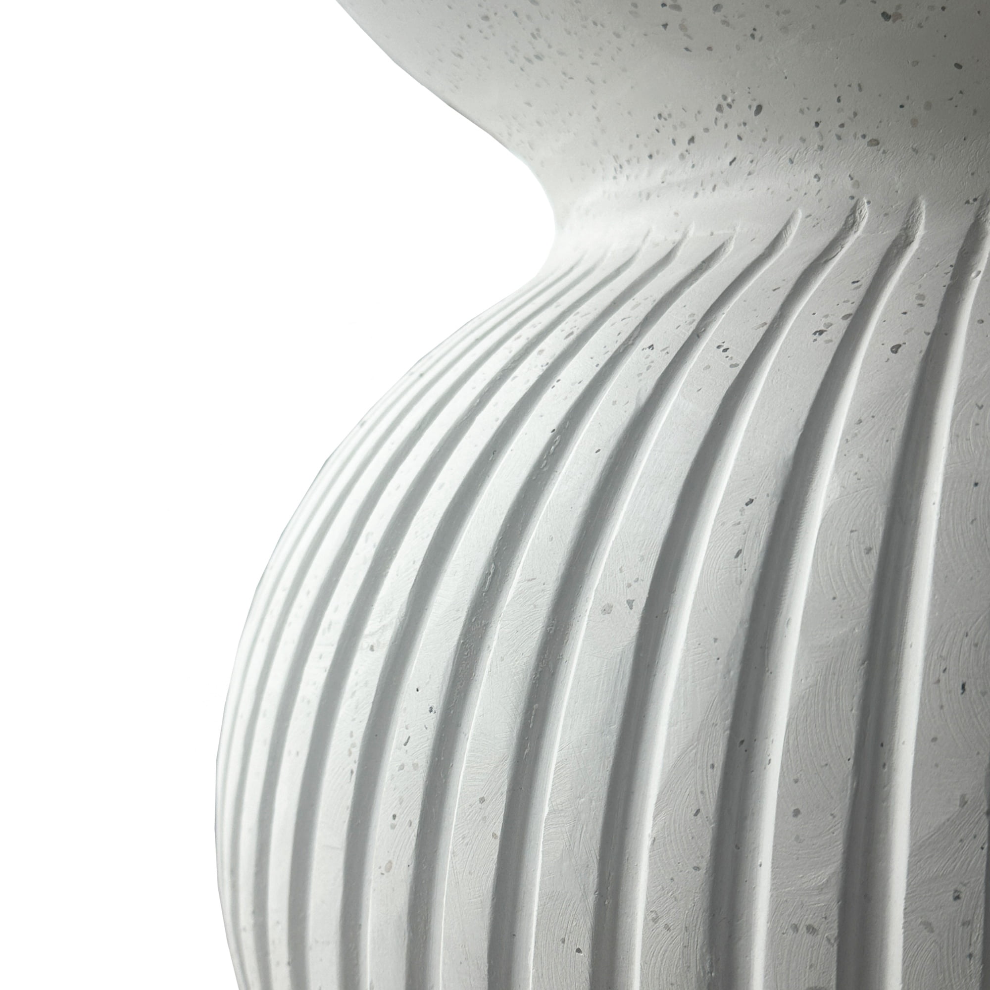 Large Hourglass MGO Side Table – Durable Construction, Textured Base, White Speckled Terrazzo