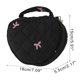 thumbnail image 2 of Bolsa de maquillaje bordada en forma de corazón con lazo para viajar, poliéster negro, 2 of 6