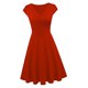 thumbnail image 1 of Vestidos de moda para mujer Vestidos de de noche, manga casquillo, tal grande, línea a, cuello en V cruzado, cinturo Rojo 2XL BLESIY Vestido de fiesta casual Swing, 1 of 8
