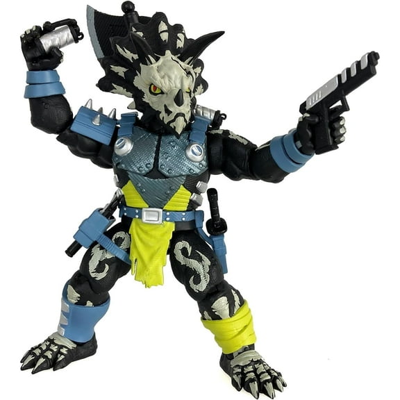 Boss Fight Studio Saurozoic Warrior Triax Skiver Night Lands Deco - Futuristic, Armored Dinosaur Hero – Highly Articulated, Posable Collectible Action Figure & Accessories – 6in Scale, 1:12, Ages 8