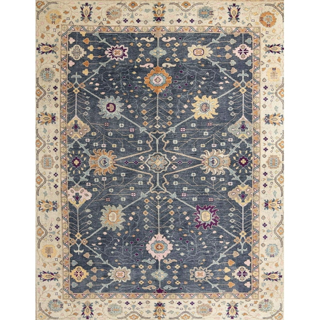 Ahgly Company Machine Washable Indoor Rectangle Abstract Carbon Gray Area Rugs, 8' x 12'