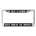 thumbnail image 1 of RC Cars Race Break Fix Repeat Chrome License Plate Frame, 1 of 1