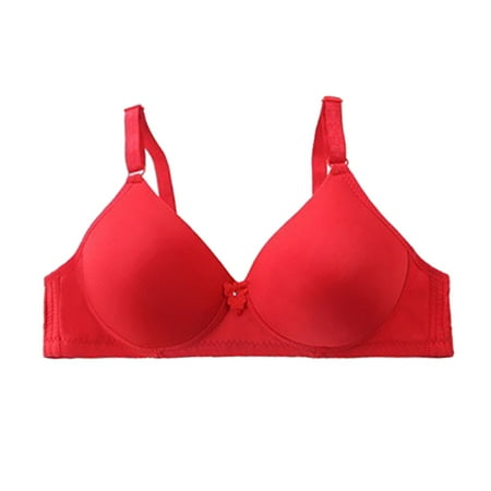 

njshnmn Wirefree Bras for Women Seamless Bra with Full Coverage Wireless Bra Red M