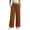 Brown, variant on Iroehba Pants for Women Mid Waist Drawstring Trousers Solid Colored Wide Leg Sweatpants with Side Pockets, Relaxed Cut for Outdoor Strolls and Daily Wear