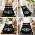 thumbnail image 4 of Hallway Runner Rug 2'x6', Nautical Anchor Kitchen Runner Rugs Non-Slip Carpet Mats, Coastal Ocean Sea Chic Textured Black Bedside Rugs Runners Washable Floor Carpet for Bathroom Laundry Room, 4 of 8