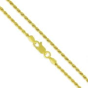 14K Gold Plated Sterling Silver Rope Diamond-Cut Link Necklace Chains 1.5MM - 5.5MM, 16" - 30", Gold Rope Chain for Men & Women, Made In Italy, Next Level Jewelry
