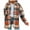 Orange, variant on Luxalzxs Plaid Shacket Jacket Women Fall Clothes Fashion Lattice Lapel Button Casual Long Sleeve Loose Overcoat Coat